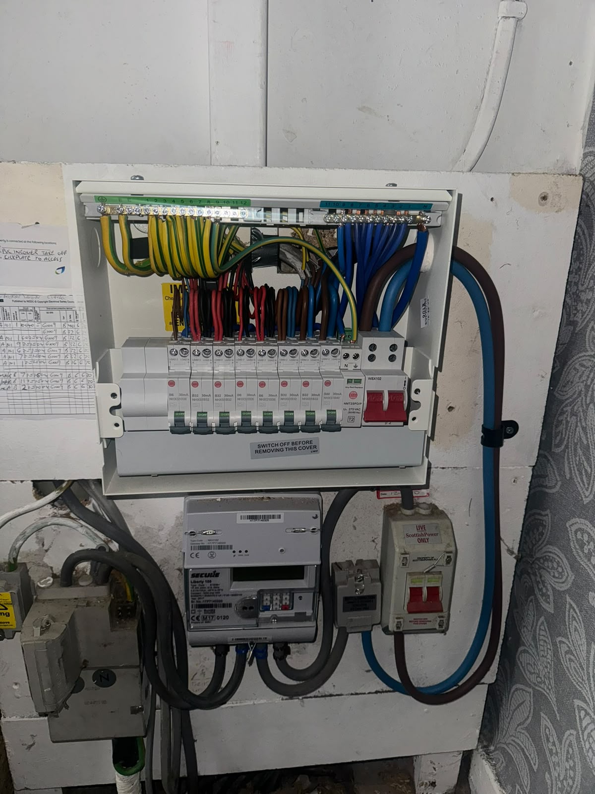 Consumer unit upgrade by Electrust — 18th Edition metal enclosure with RCBOs, Scotland