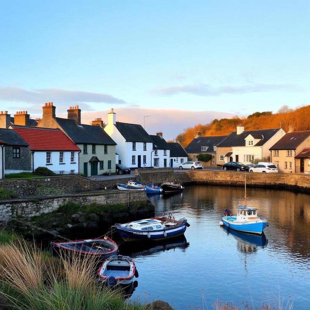 Fife coastal harbour village at golden hour — Electrust service area