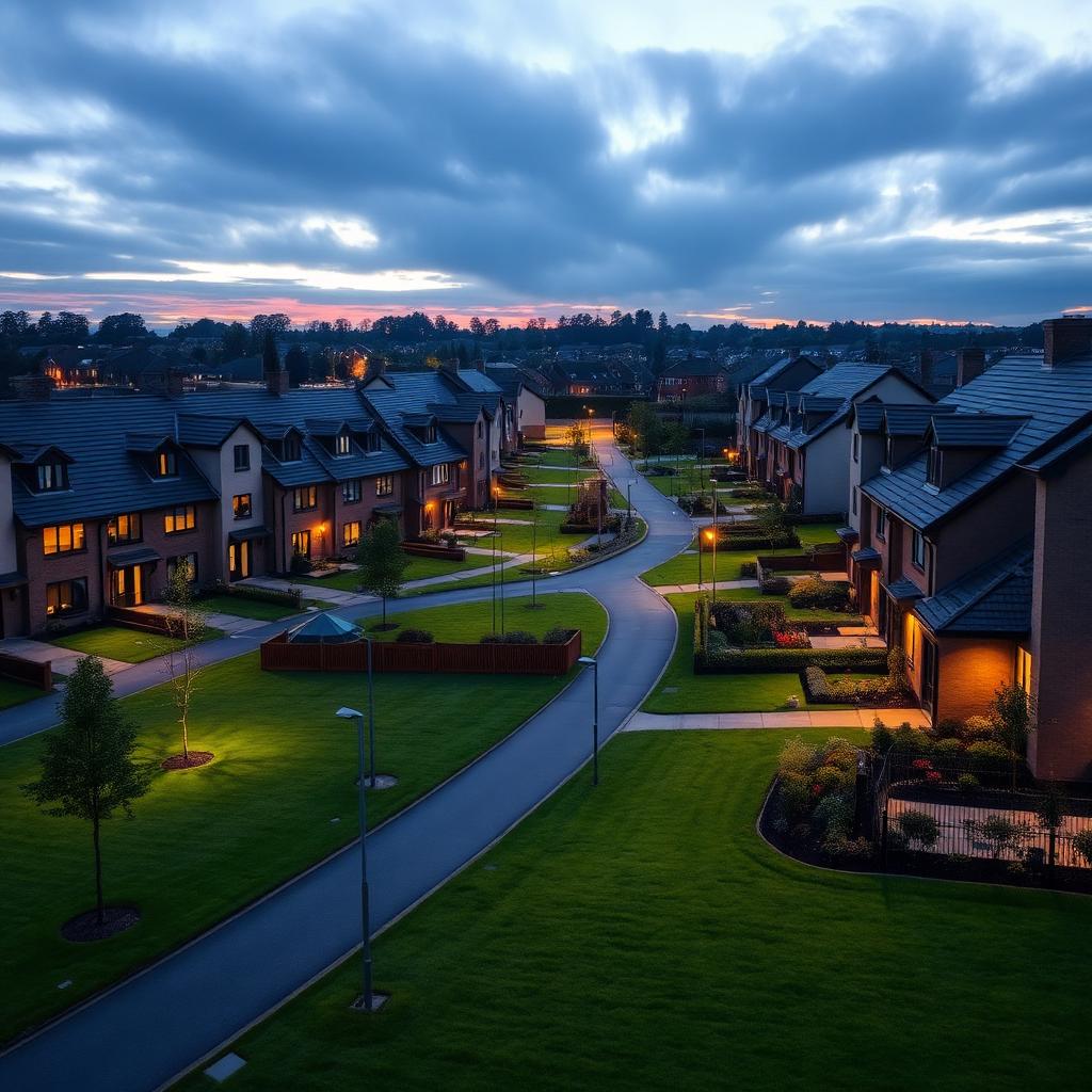 Livingston residential estate at dusk — Electrust service area